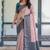 Peach sky soft silk blend banarasi jacuard work designer party wear saree with unstitched blouse piece