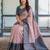 Peach sky soft silk blend banarasi jacuard work designer party wear saree with unstitched blouse piece
