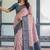 Peach sky soft silk blend banarasi jacuard work designer party wear saree with unstitched blouse piece