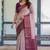 Peach wine soft silk blend banarasi jacuard work designer party wear saree with unstitched blouse piece