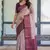 Peach wine soft silk blend banarasi jacuard work designer party wear saree with unstitched blouse piece