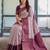 Peach wine soft silk blend banarasi jacuard work designer party wear saree with unstitched blouse piece