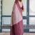 Peach wine soft silk blend banarasi jacuard work designer party wear saree with unstitched blouse piece