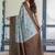 Sea green soft silk blend banarasi jacuard work designer party wear saree with unstitched blouse piece