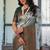 Sea green soft silk blend banarasi jacuard work designer party wear saree with unstitched blouse piece