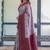 Lavender wine soft silk blend banarasi jacuard work designer party wear saree with unstitched blouse piece