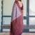 Lavender wine soft silk blend banarasi jacuard work designer party wear saree with unstitched blouse piece