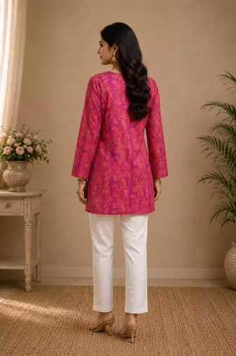 PINK RAYON DIGITAL PRINTED KURTI 
