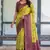 Lemon wine soft silk blend banarasi jacuard work designer party wear saree with unstitched blouse piece