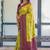Lemon wine soft silk blend banarasi jacuard work designer party wear saree with unstitched blouse piece