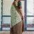 Pista green soft silk blend banarasi jacuard work designer party wear saree with unstitched blouse piece