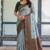 Sea green soft silk blend banarasi jacuard work designer party wear saree with unstitched blouse piece