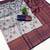 Grey navy blue soft silk blend banarasi jacuard work designer party wear saree with unstitched blouse piece