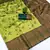 Lemon green silk blend banarasi saree with unstitched blouse piece