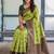 Lemon green soft silk blend banarasi jacuard work designer party wear saree with unstitched blouse piece