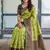 Lemon green soft silk blend banarasi jacuard work designer party wear saree with unstitched blouse piece