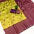 Lemon wine soft silk blend banarasi jacuard work designer party wear saree with unstitched blouse piece