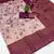 Peach wine silk blend banarasi saree with unstitched blouse piece