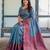Sky wine soft silk blend banarasi jacuard work designer party wear saree with unstitched blouse piece