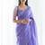 Lavender  soft cotton spun designer party wear saree with unstitched blousea piece