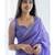 Lavender  soft cotton spun designer party wear saree with unstitched blousea piece