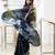 Black soft cotton spun designer party wear saree with unstitched blousea piece