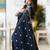 Black soft cotton spun designer party wear saree with unstitched blousea piece