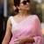 Baby pink soft cotton spun designer party wear saree with unstitched blousea piece