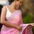 Baby pink soft cotton spun designer party wear saree with unstitched blousea piece