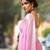 Baby pink soft cotton spun designer party wear saree with unstitched blousea piece