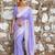 Lavender soft cotton spun designer party wear saree with unstitched blousea piece