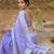 Lavender soft cotton spun designer party wear saree with unstitched blousea piece