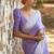 Lavender soft cotton spun designer party wear saree with unstitched blousea piece