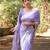 Lavender soft cotton spun designer party wear saree with unstitched blousea piece