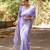 Lavender soft cotton spun designer party wear saree with unstitched blousea piece