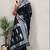 Black soft cotton spun designer party wear saree with unstitched blousea piece