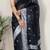 Black soft cotton spun designer party wear saree with unstitched blousea piece