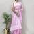 Babypink soft cotton spun designer party wear saree with unstitched blousea piece