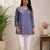 SKY BLUE  REYON WITH DIGITAL PRINTED STYLISH WEAR KURTI 