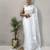 White soft cotton spun designer party wear saree with unstitched blousea piece