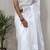 White soft cotton spun designer party wear saree with unstitched blousea piece