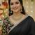 Black soft  japan satin saree embroidery work designer party wear saree with embroidery unstitched blouse piece