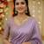 Lavender  soft  japan satin saree embroidery work designer party wear saree with embroidery unstitched blouse piece