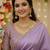 Lavender  soft  japan satin saree embroidery work designer party wear saree with embroidery unstitched blouse piece