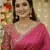 Pink satin saree embroidery saree with embroidery unstitched blouse piece
