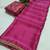 Pink soft  japan satin saree embroidery work designer party wear saree with embroidery unstitched blouse piece