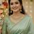 Pista green satin saree embroidery saree with embroidery unstitched blouse piece