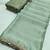Pista green satin saree embroidery saree with embroidery unstitched blouse piece
