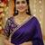 Purple soft japan satin saree embroidery work designer party wear saree with embroidery unstitched blouse piece