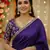 Purple satin saree embroidery saree with embroidery unstitched blouse piece